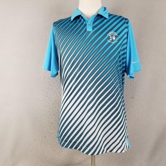 Nike Golf Polo Shirt Mens Large Blue U.S. Open 2014 Pinehurst No2 Dri-FIT - Picture 1 of 11